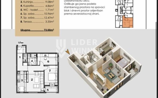 3.0 stan Zemun, novogradnja, garaza